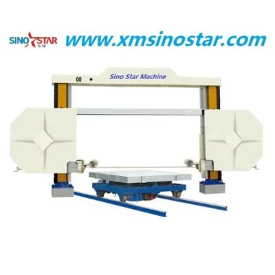 How does a block wire saw machine cut through hard materials?